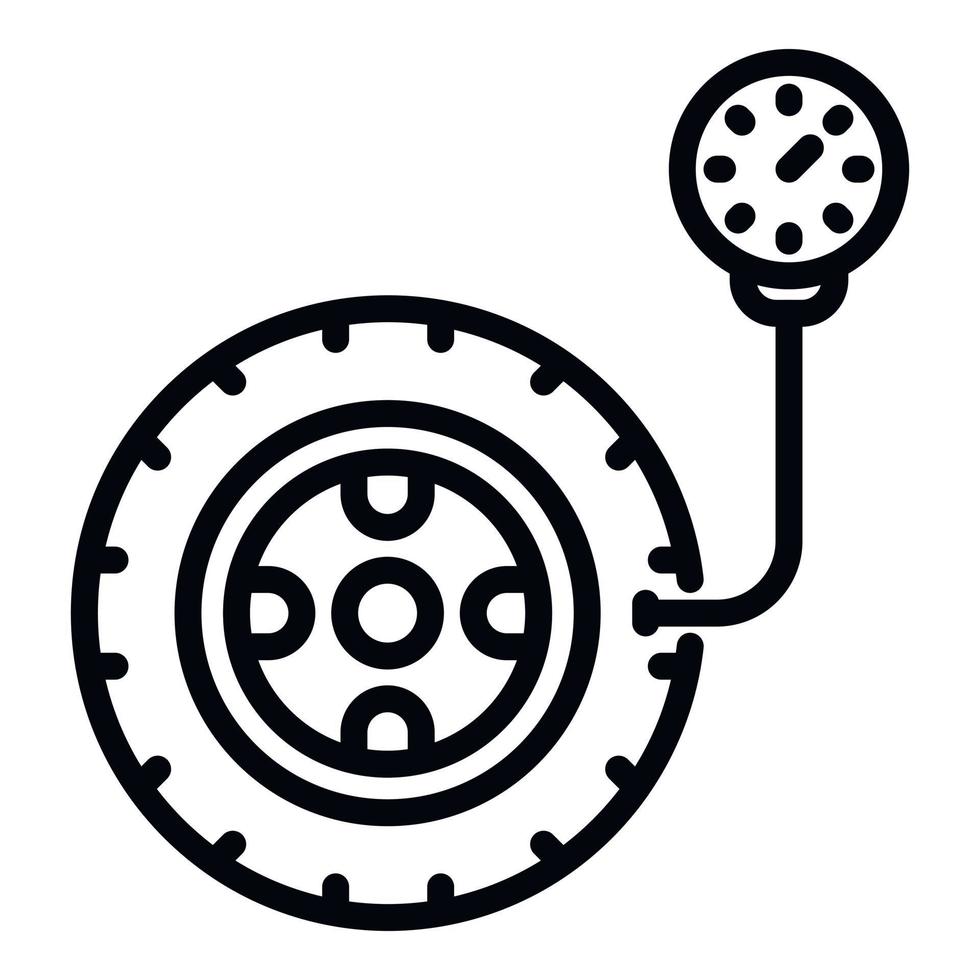 icono indicador de la banda de rodadura del neumático, estilo de esquema vector