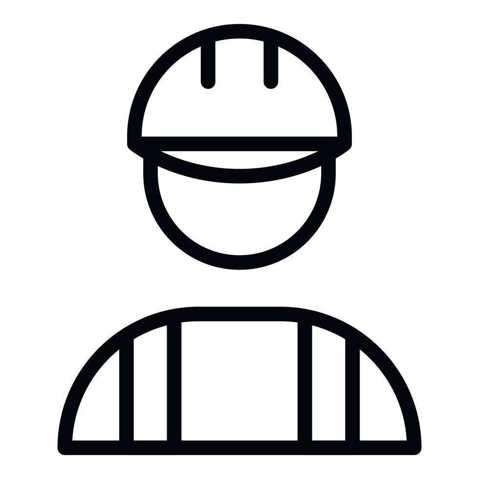 Worker silhouette icon, outline style vector