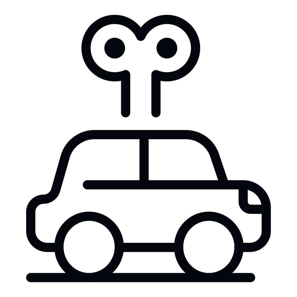 Clockwork car icon, outline style vector