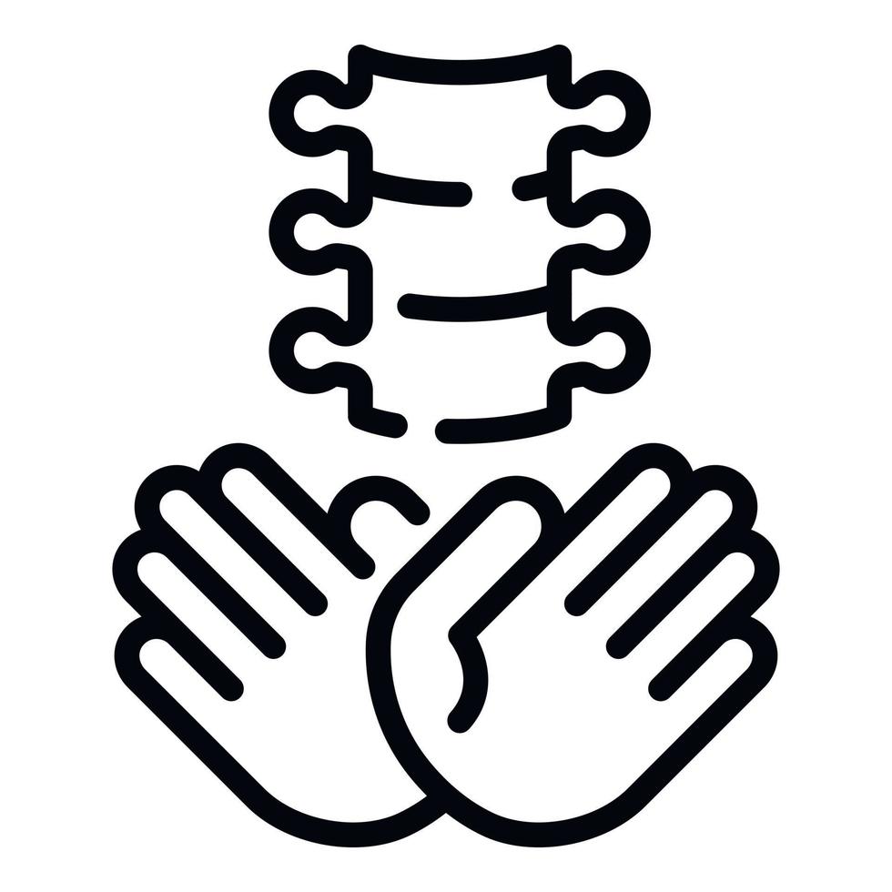 Spine and arms icon, outline style vector