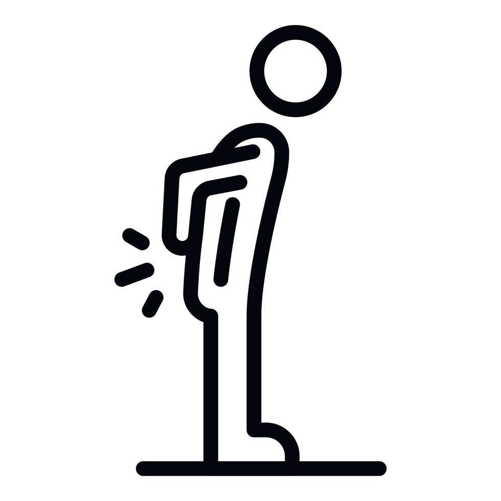 Lower back pain icon, outline style vector