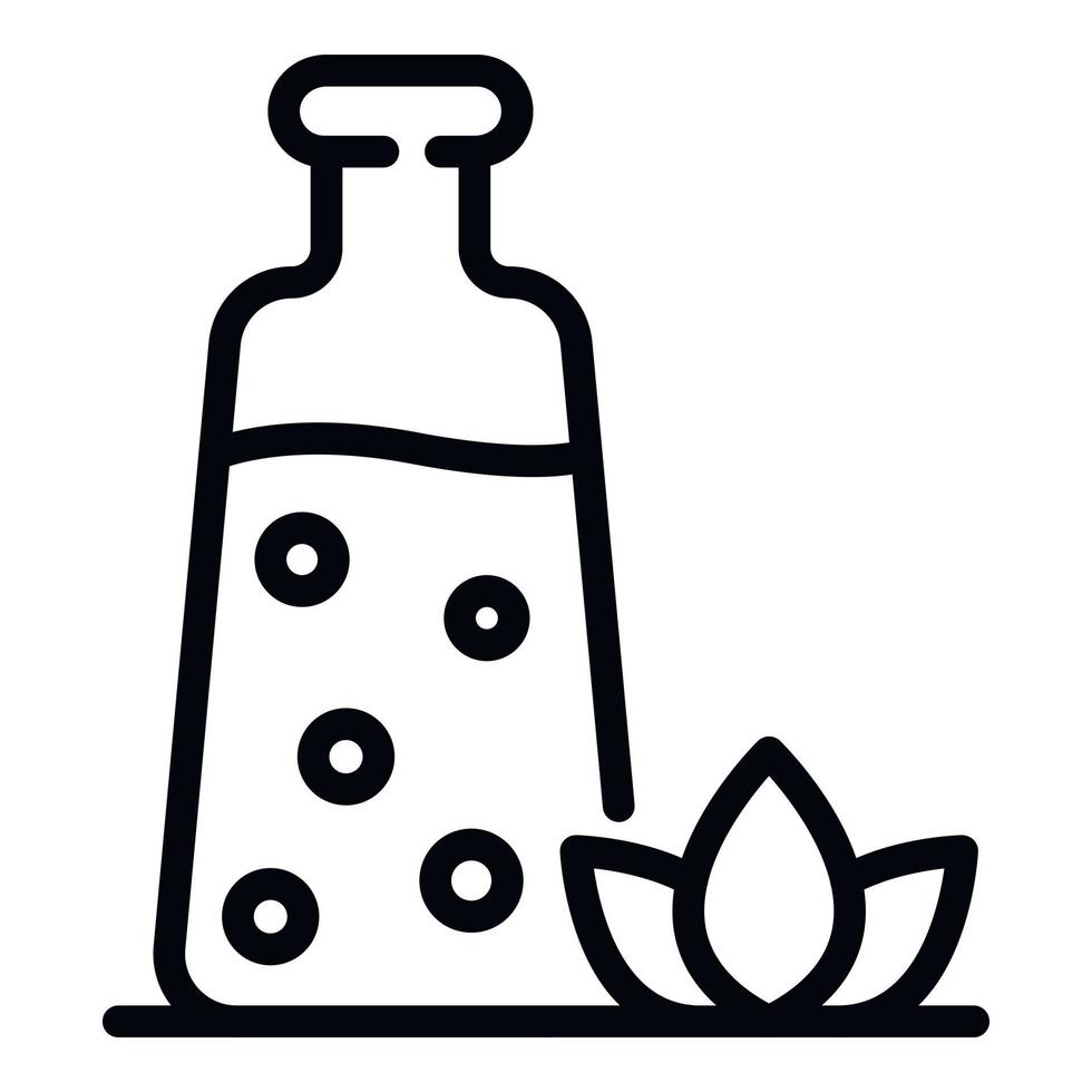 icono de botella de jabón spa, estilo de esquema vector