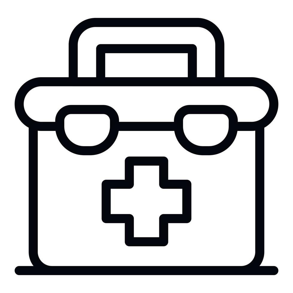 First aid kit icon, outline style vector