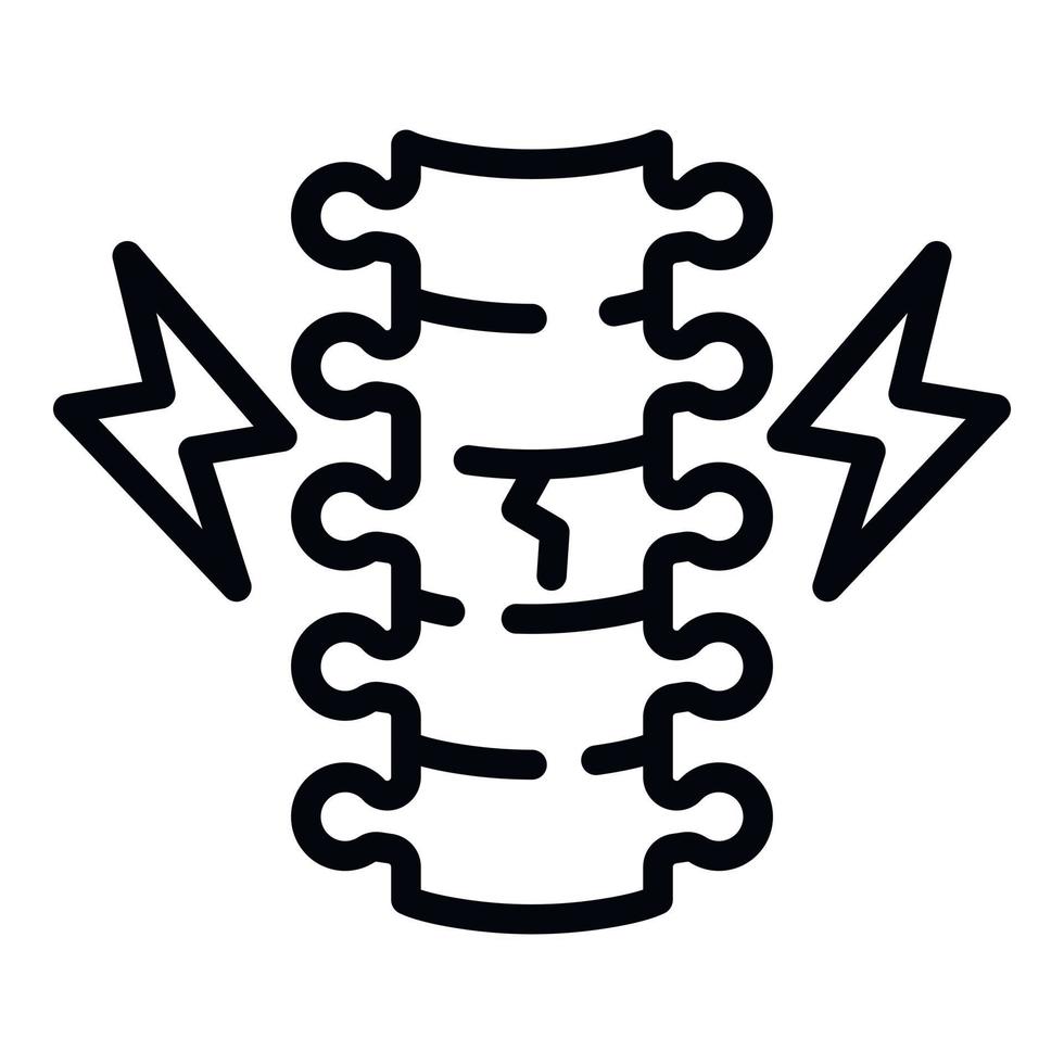 icono de fractura espinal, estilo de esquema vector
