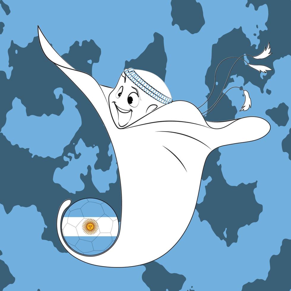 Mascot with Argentina Flag vector