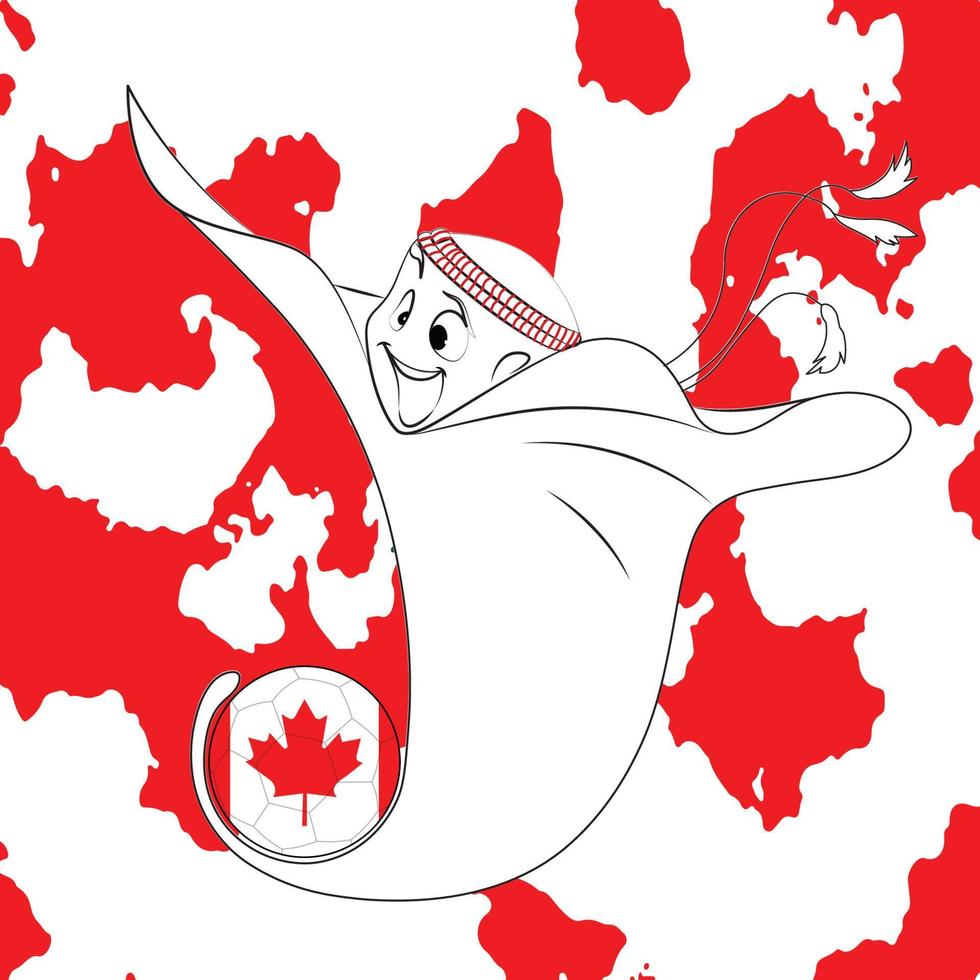 Mascot with Canada Flag vector