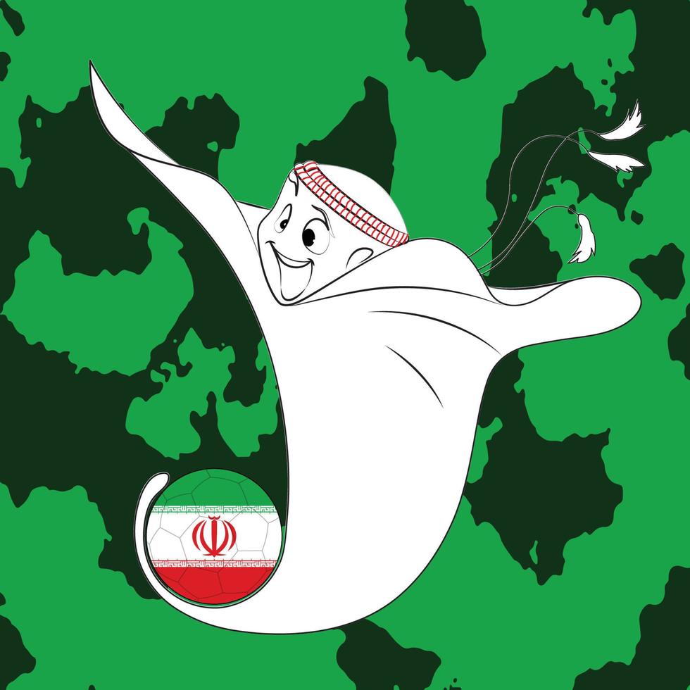 Mascot with Iran Flag vector