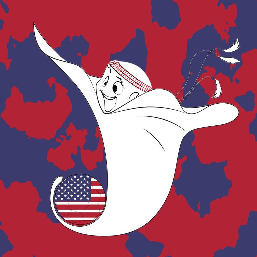 Mascot with USA Flag vector