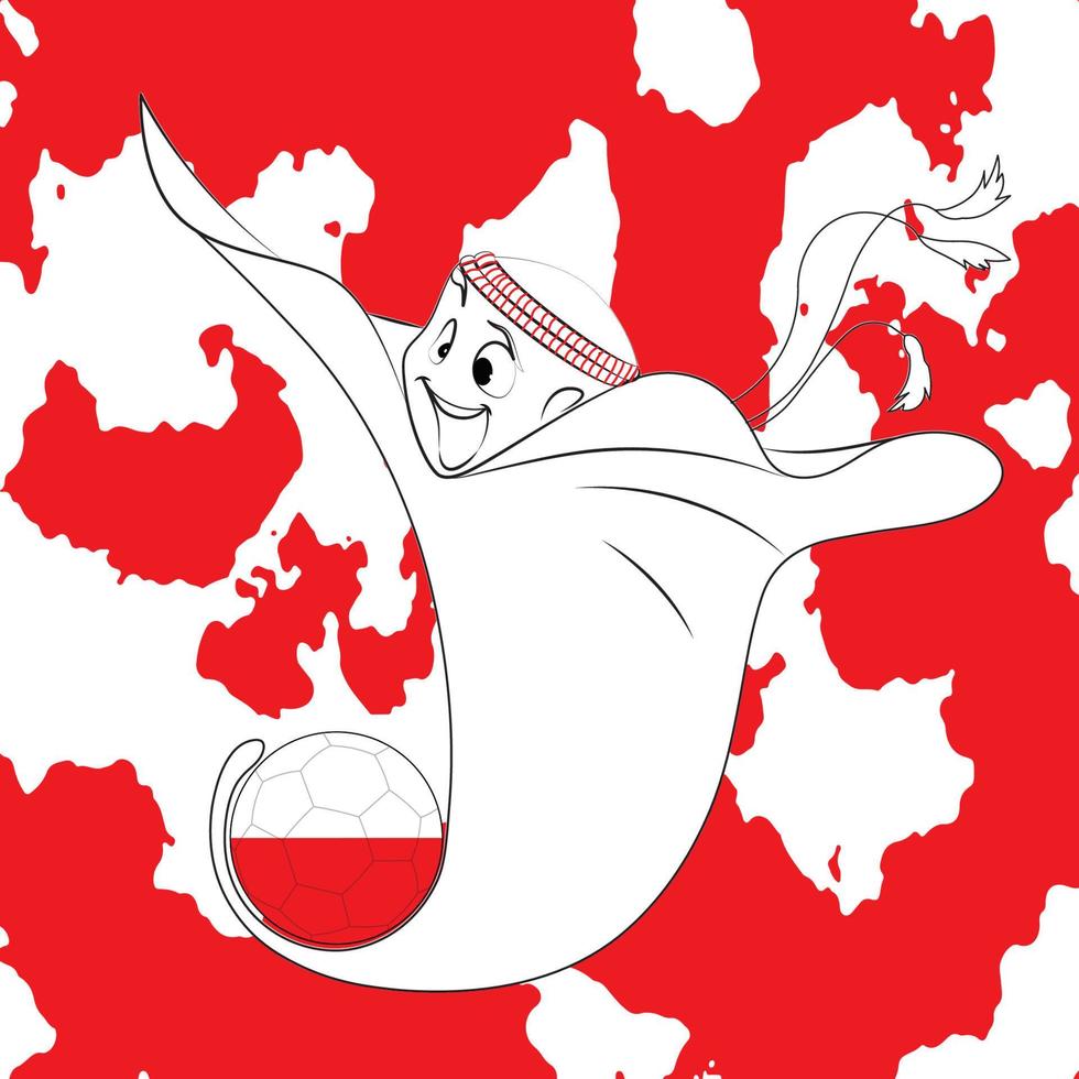 Mascot with Poland Flag vector