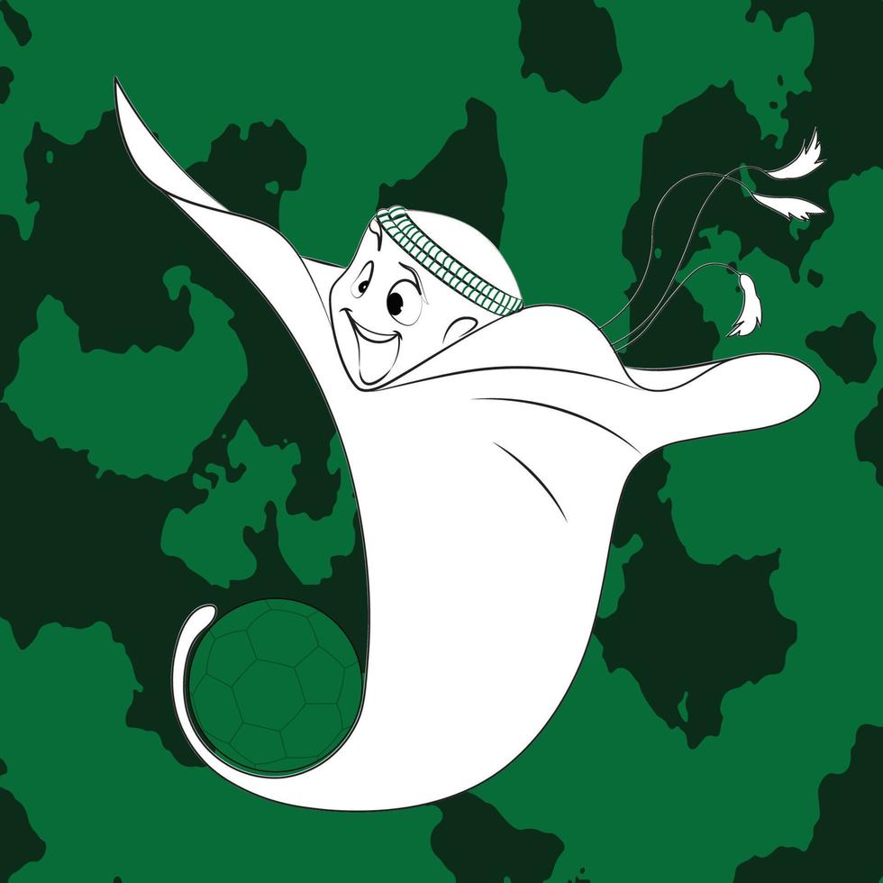 Mascot with Saudi Arabia Flag vector