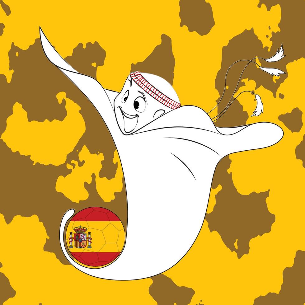 Mascot with Spain Flag vector