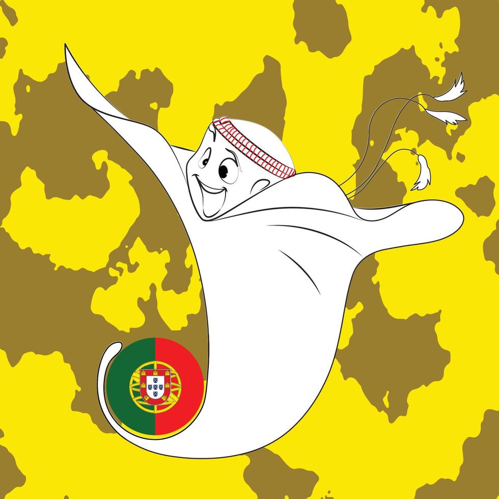 mascota con bandera portuguesa vector