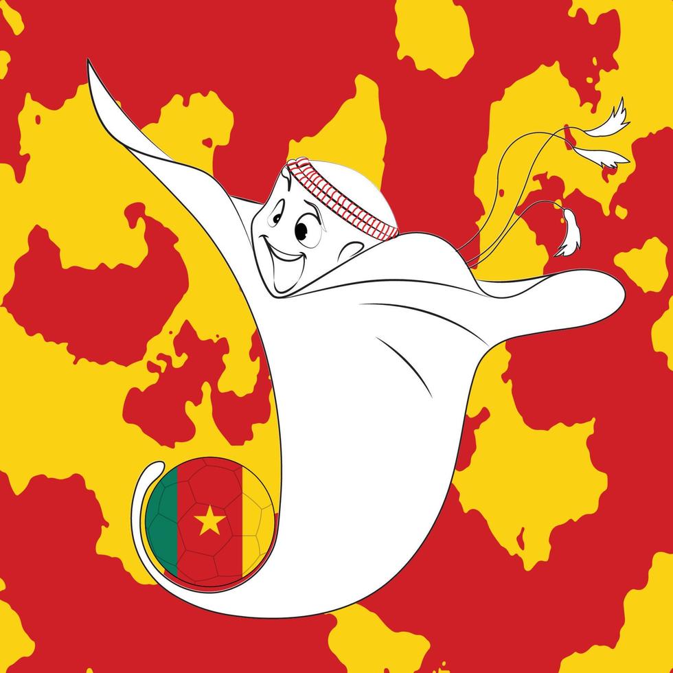 Mascot with Cameroon Flag vector