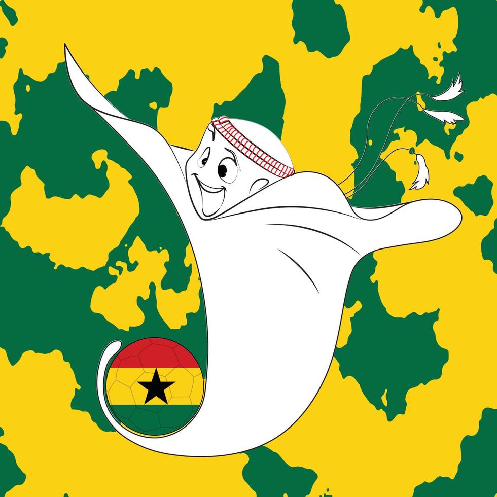 mascota con bandera de ghana vector