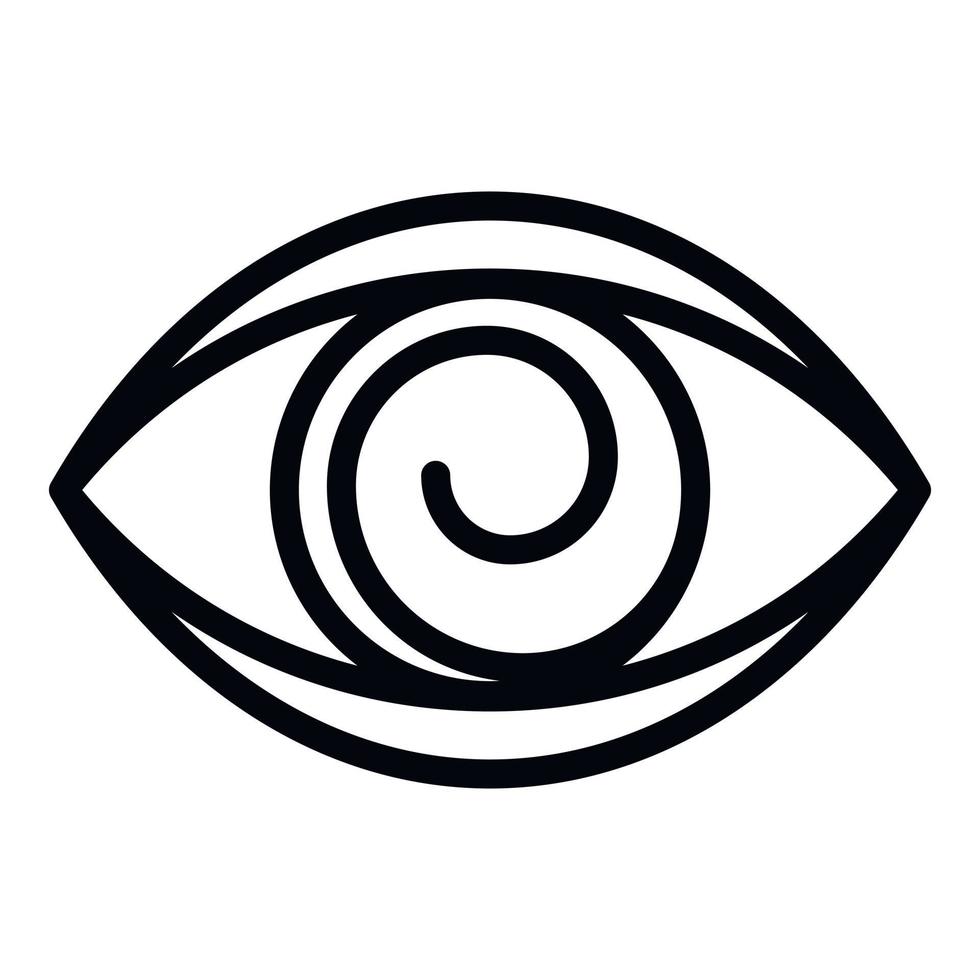 Eye hypnosis icon, outline style vector