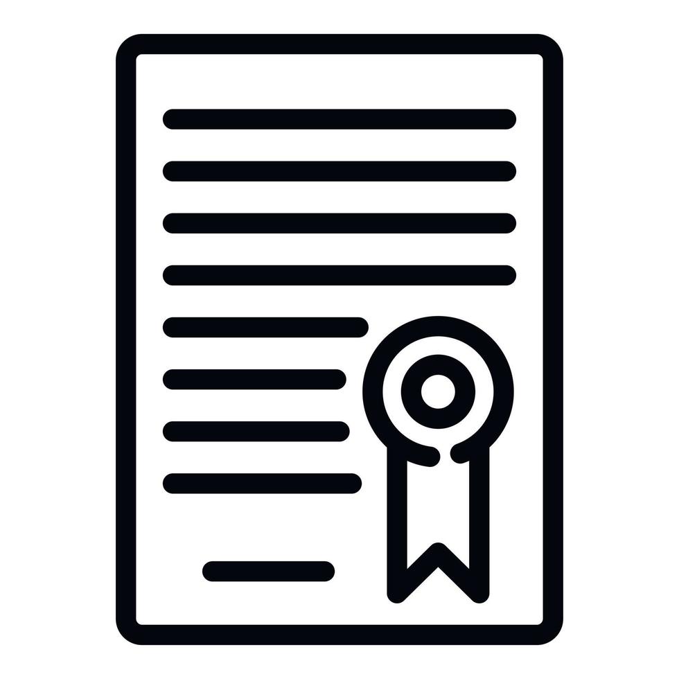Divorce paper icon, outline style vector