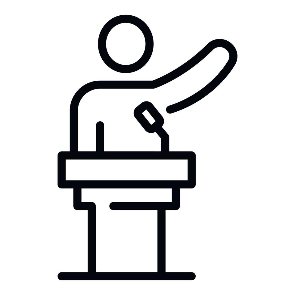 Course speaker icon, outline style vector