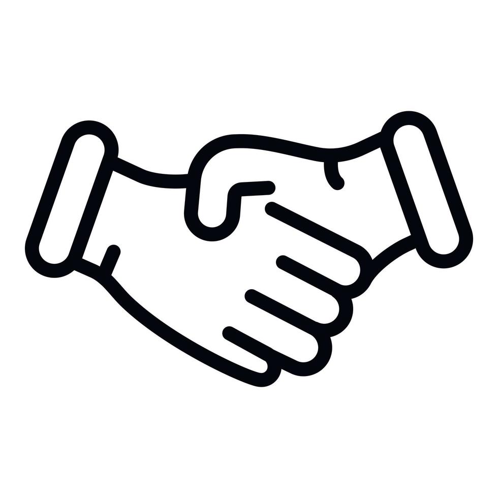 Divorce handshake icon, outline style vector