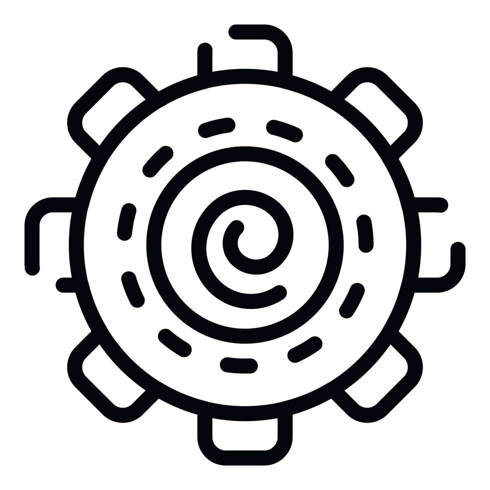 icono de hipnosis de rueda, estilo de contorno vector