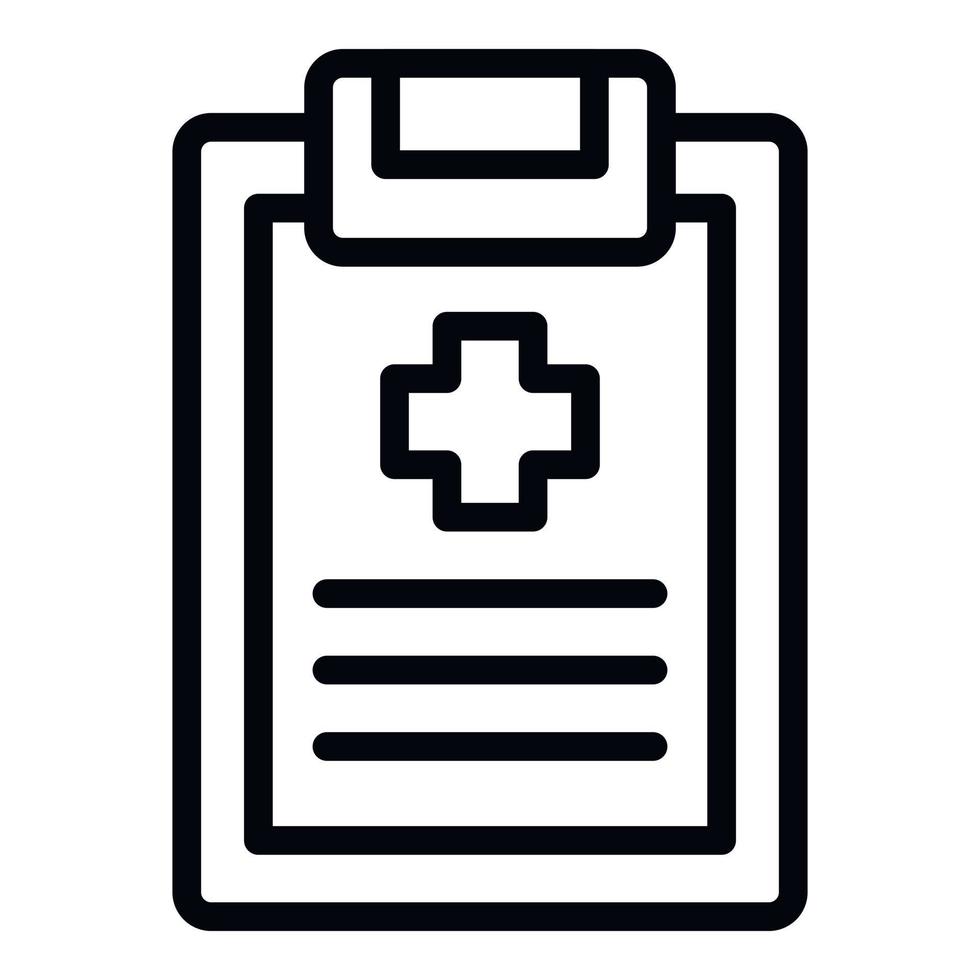 Medical clipboard icon, outline style vector