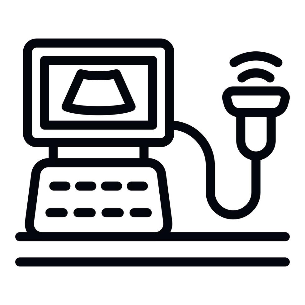 Gynecologist ultrasound icon, outline style vector