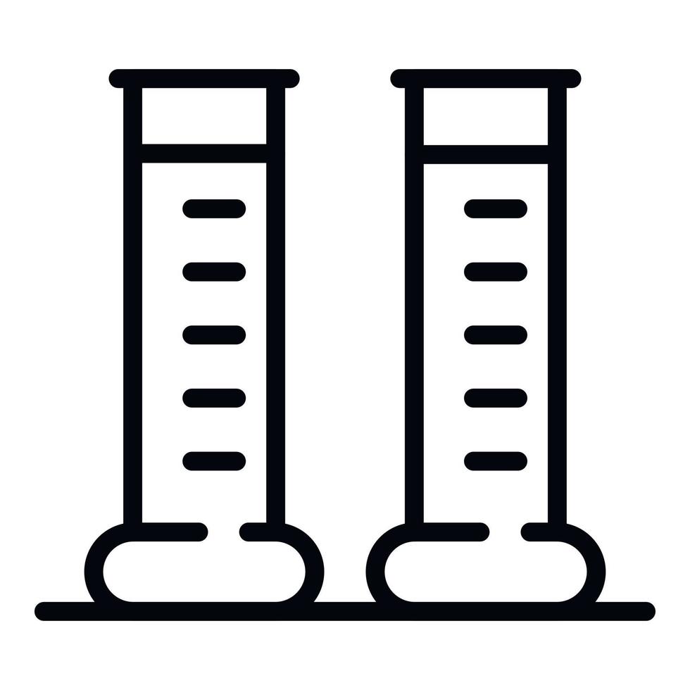 icono de tubos de ensayo de ginecología, estilo de esquema vector