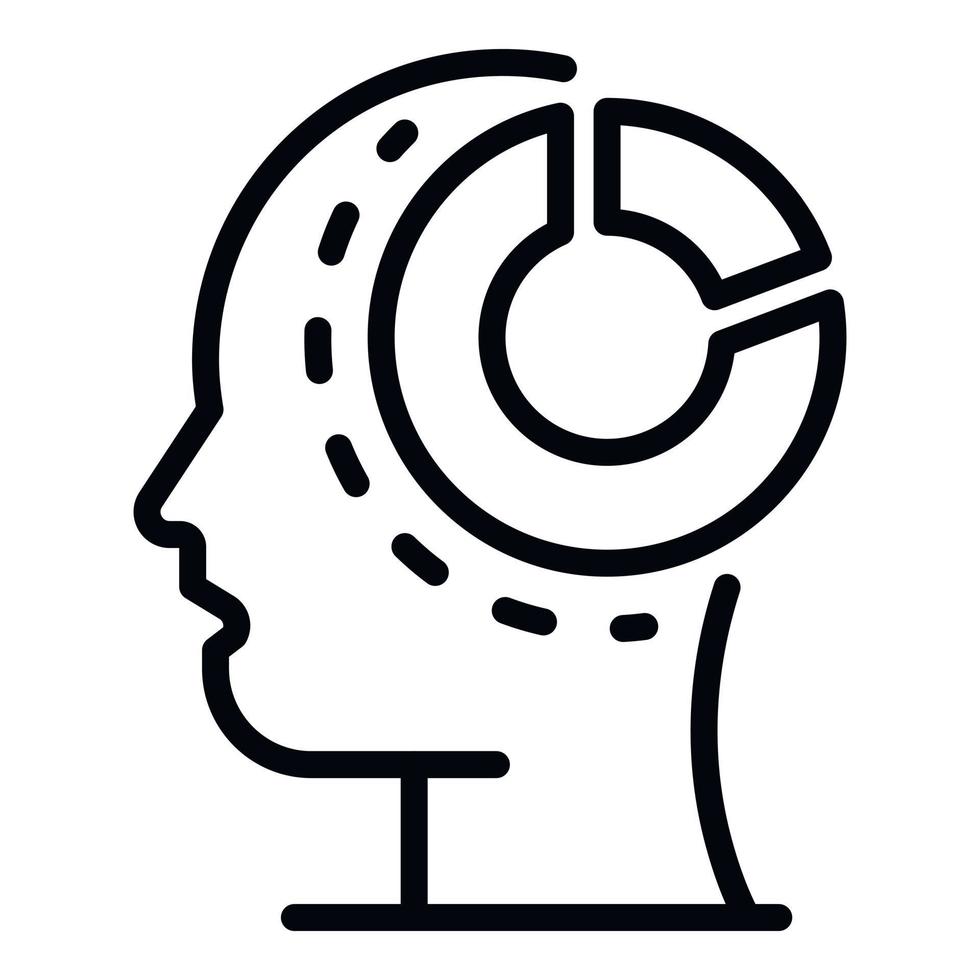 Internship pie chart icon, outline style vector