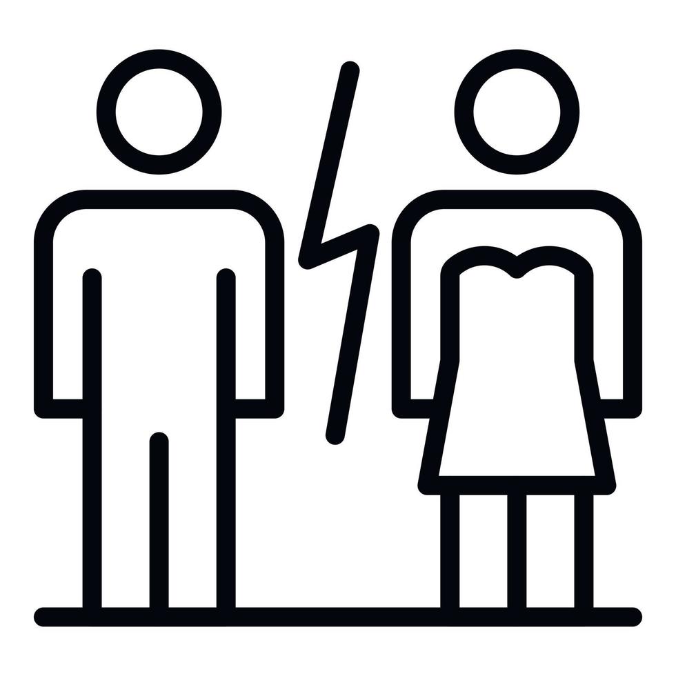 Modern family divorce icon, outline style vector