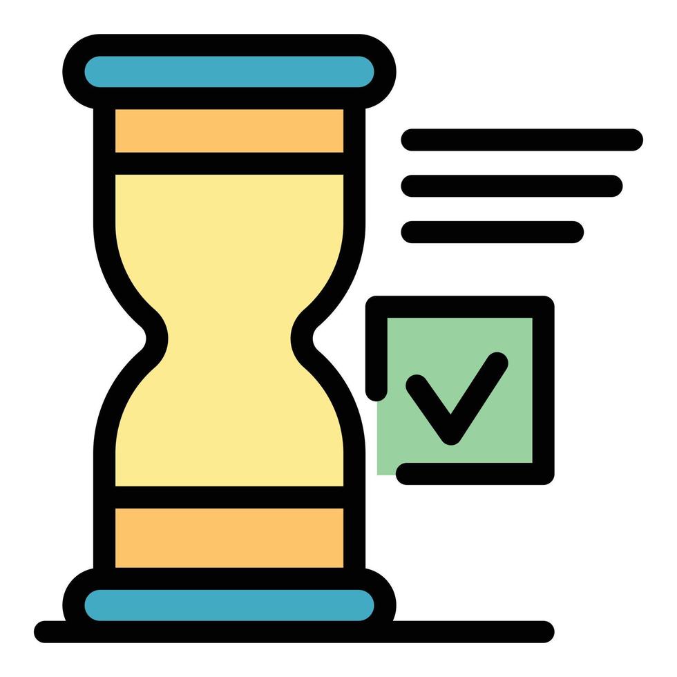 Sport time done icon color outline vector