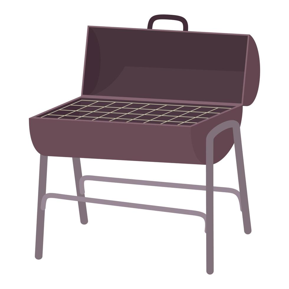 Metal barbecue icon, cartoon style vector
