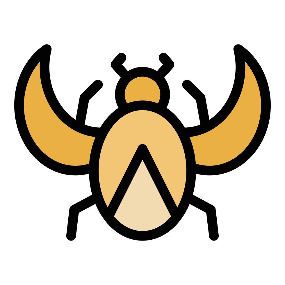 escarabajo escarabajo egipto icono color contorno vector