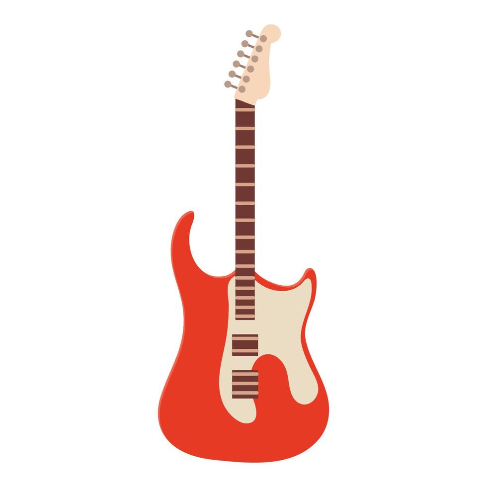 icono de guitarra de rock clásico, estilo de dibujos animados vector