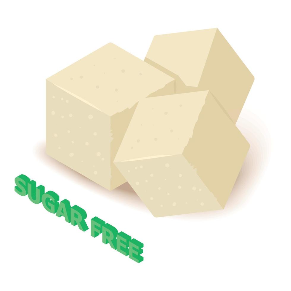 Sugar allergen free icon, isometric style vector