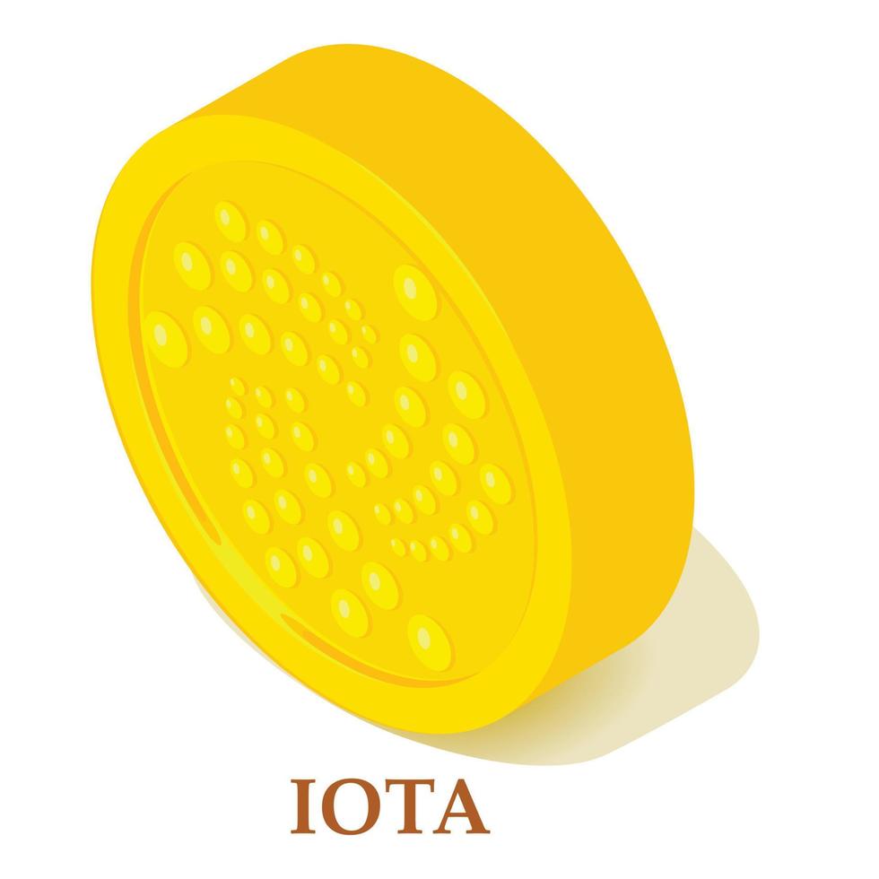 Iota icon, isometric style vector