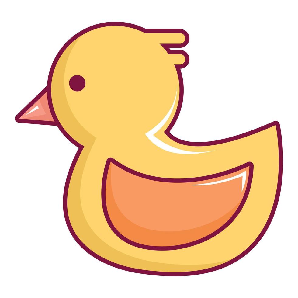 Rubber duck toy icon, cartoon style vector