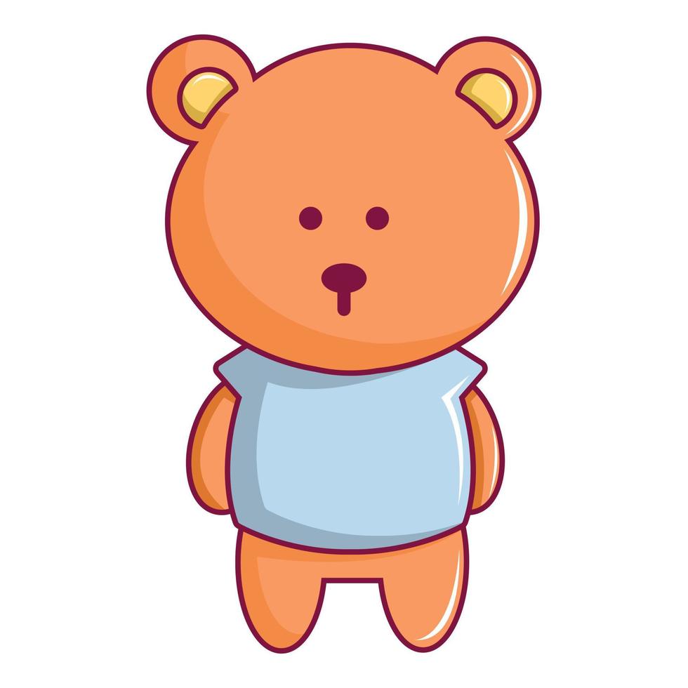 Bear toy icon, cartoon style vector