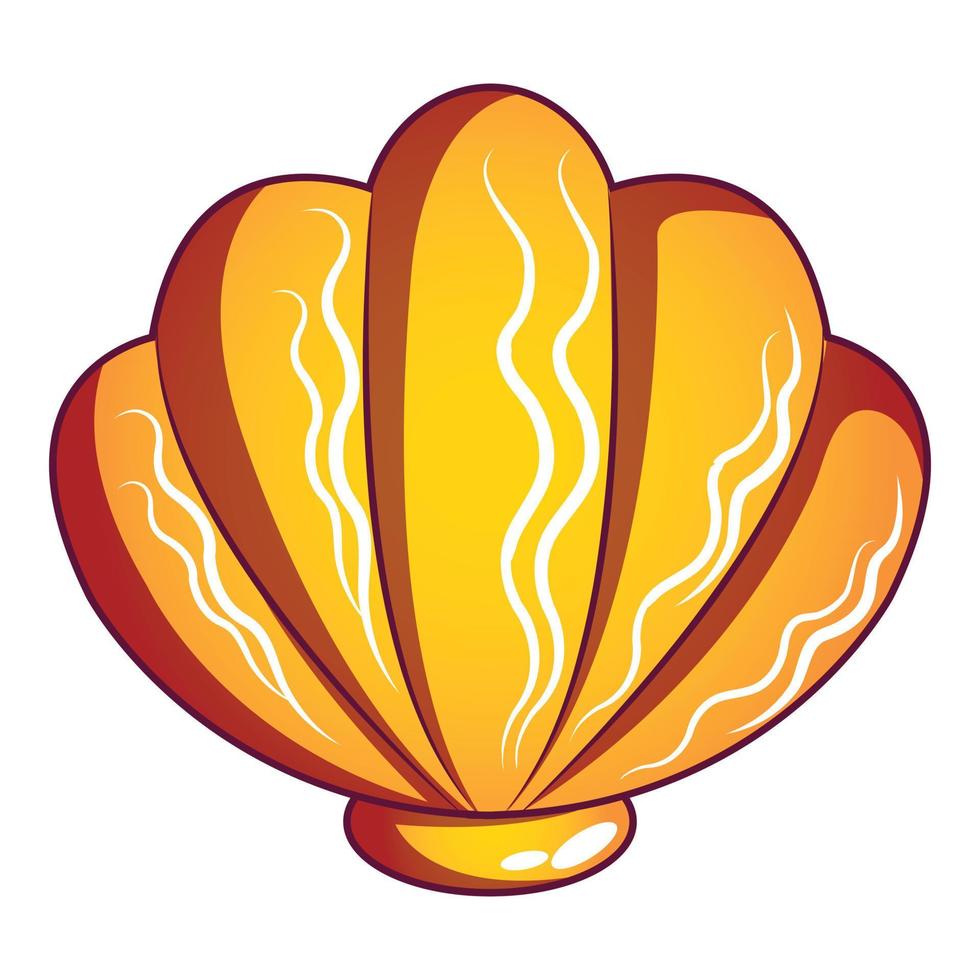 Beautiful shell icon, cartoon style vector