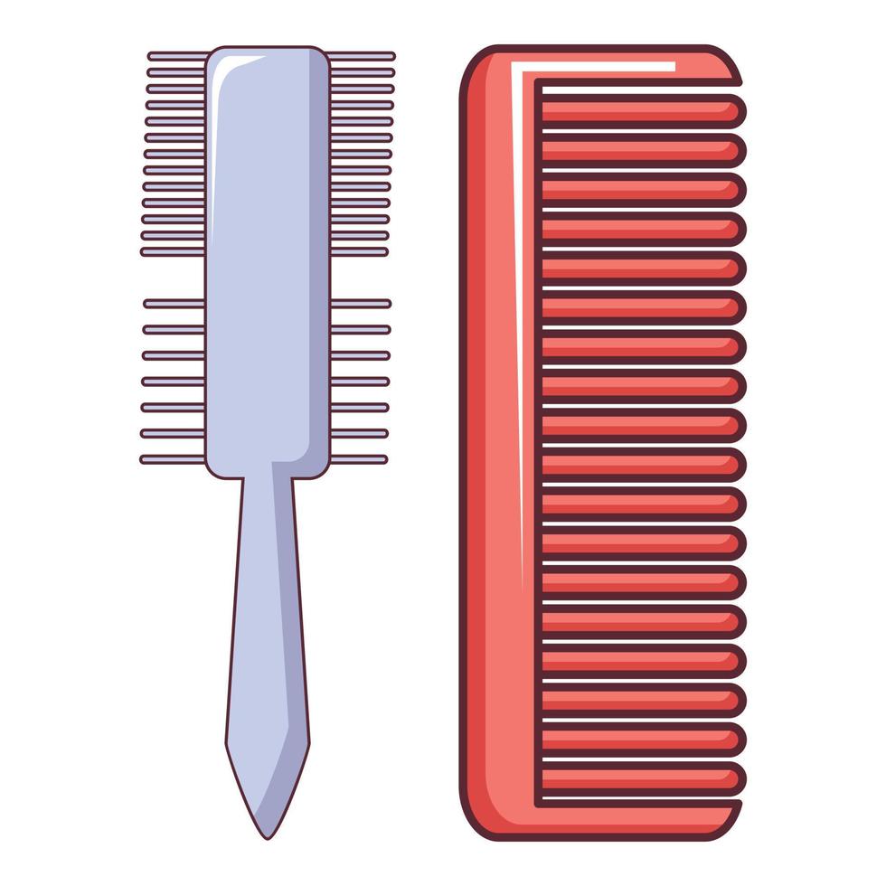 Comb brush icon, cartoon style vector