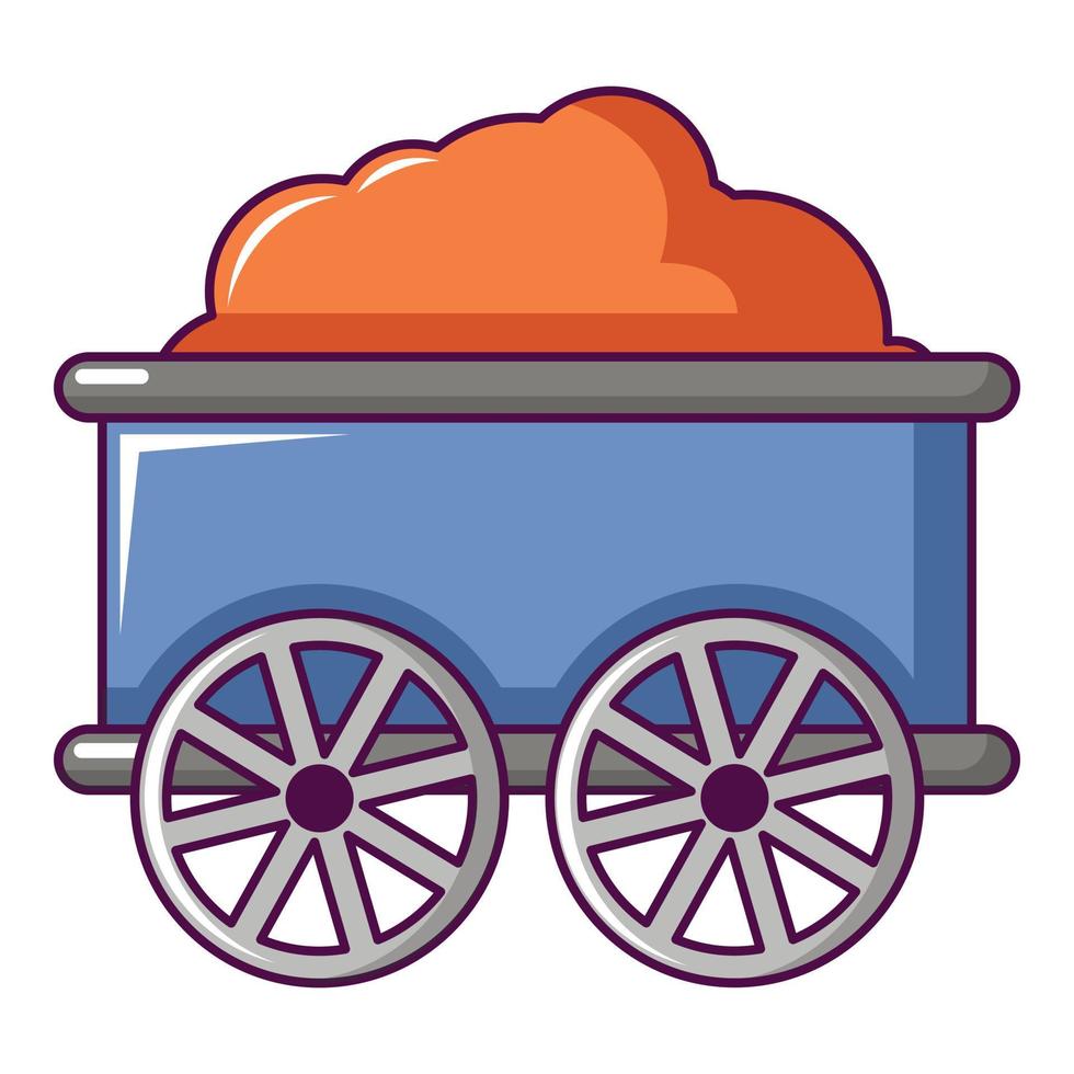 Train wagon icon, cartoon style vector
