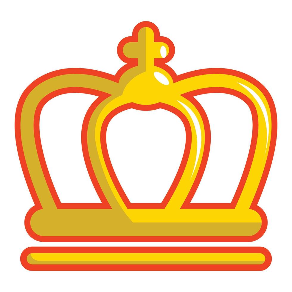 icono de la corona del rey, estilo de dibujos animados vector