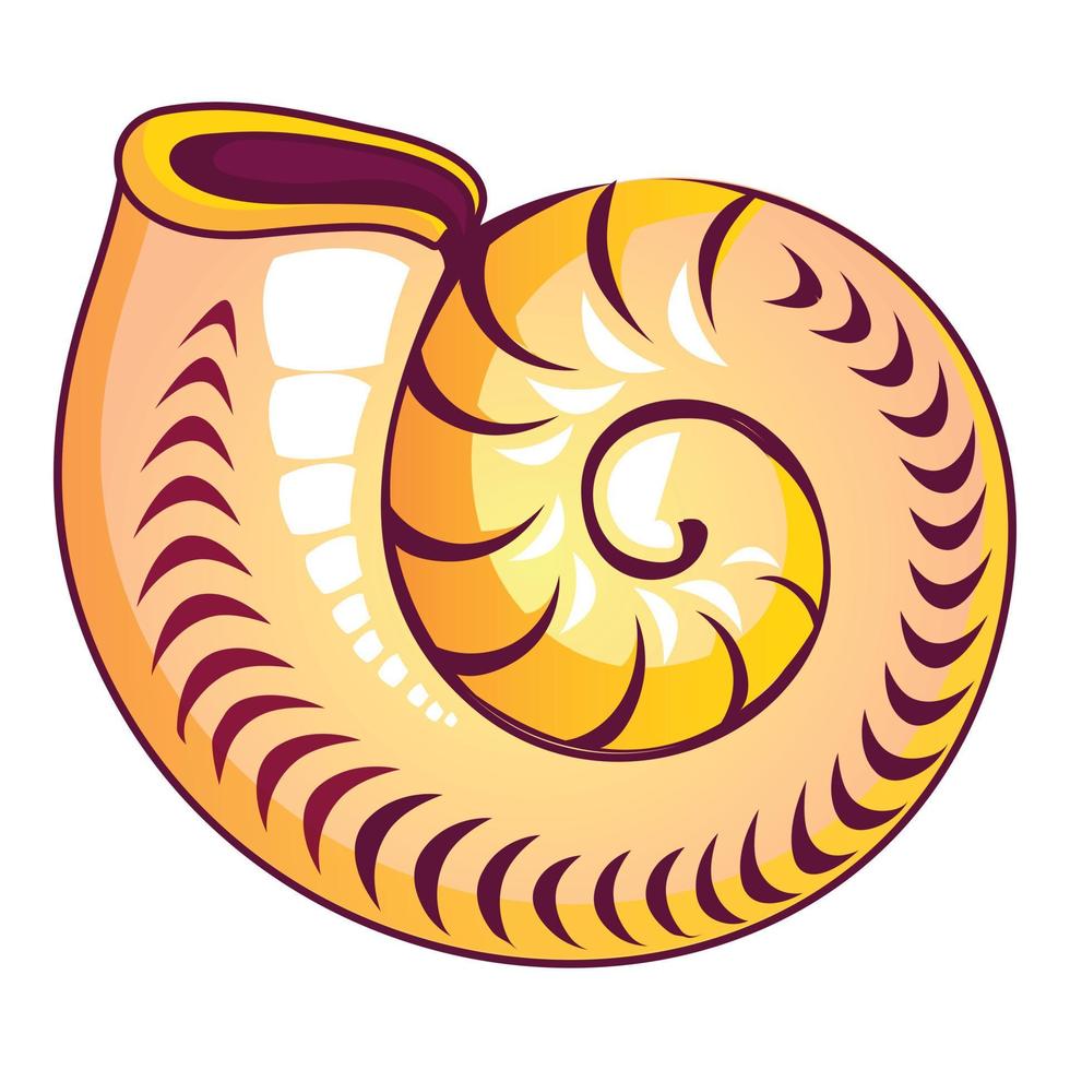 Round shell icon, cartoon style vector