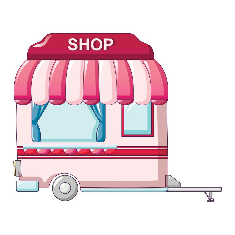 icono de tienda de auto street, estilo de dibujos animados vector