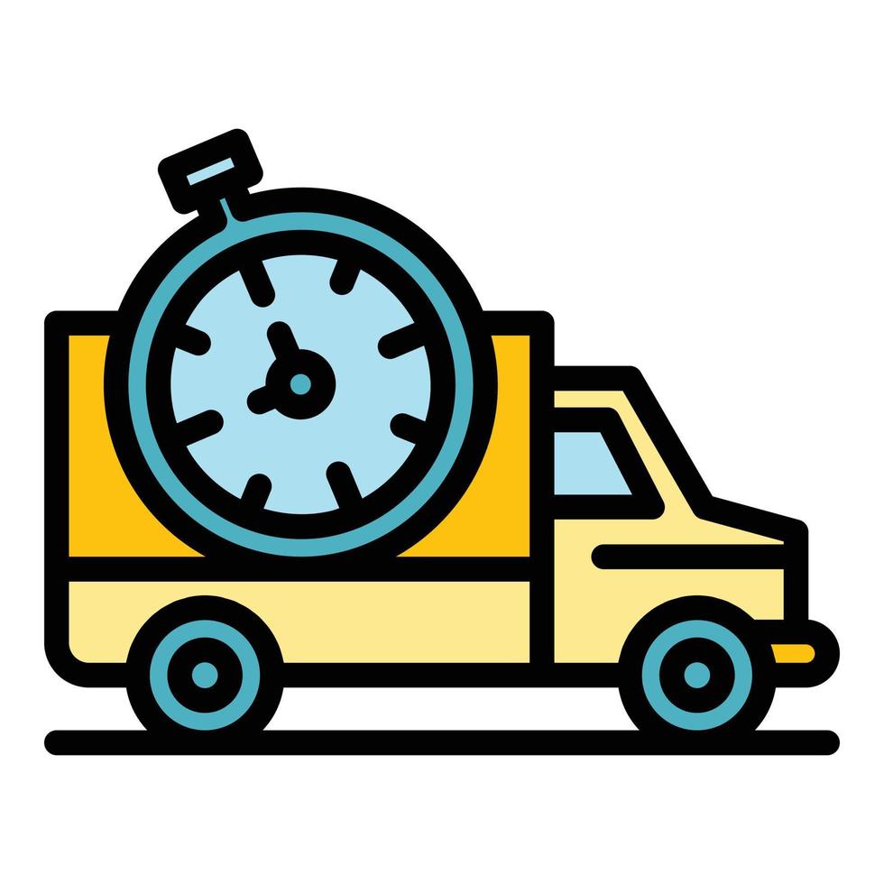 Fast cleaning service icon color outline vector