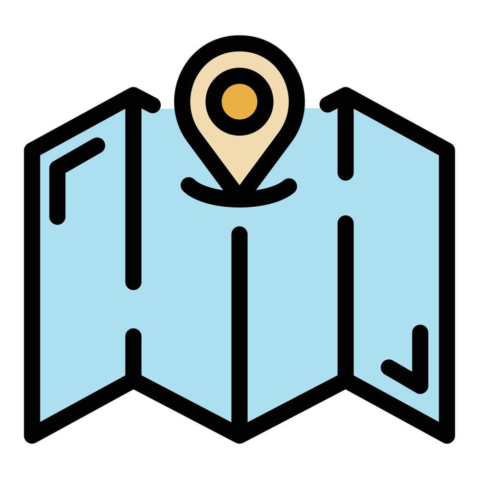 Quiet space map location icon color outline vector