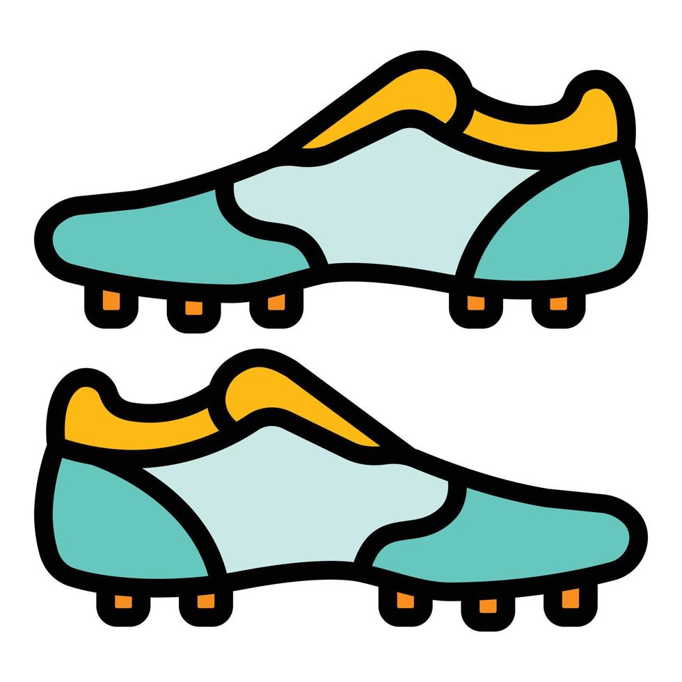 vector de contorno de color de icono de botas de rugby