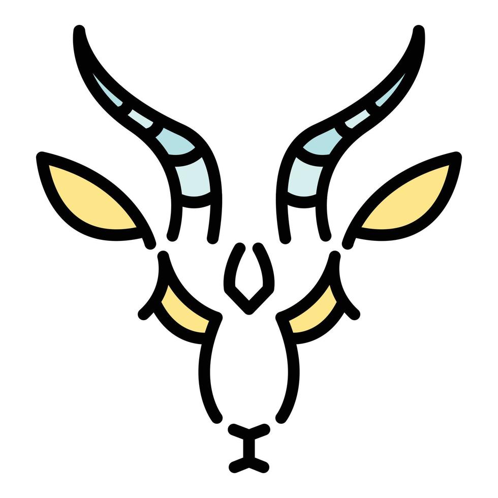 Horn gazelle icon color outline vector