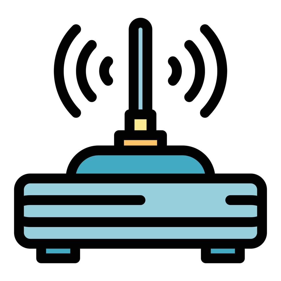 Modem router icon color outline vector