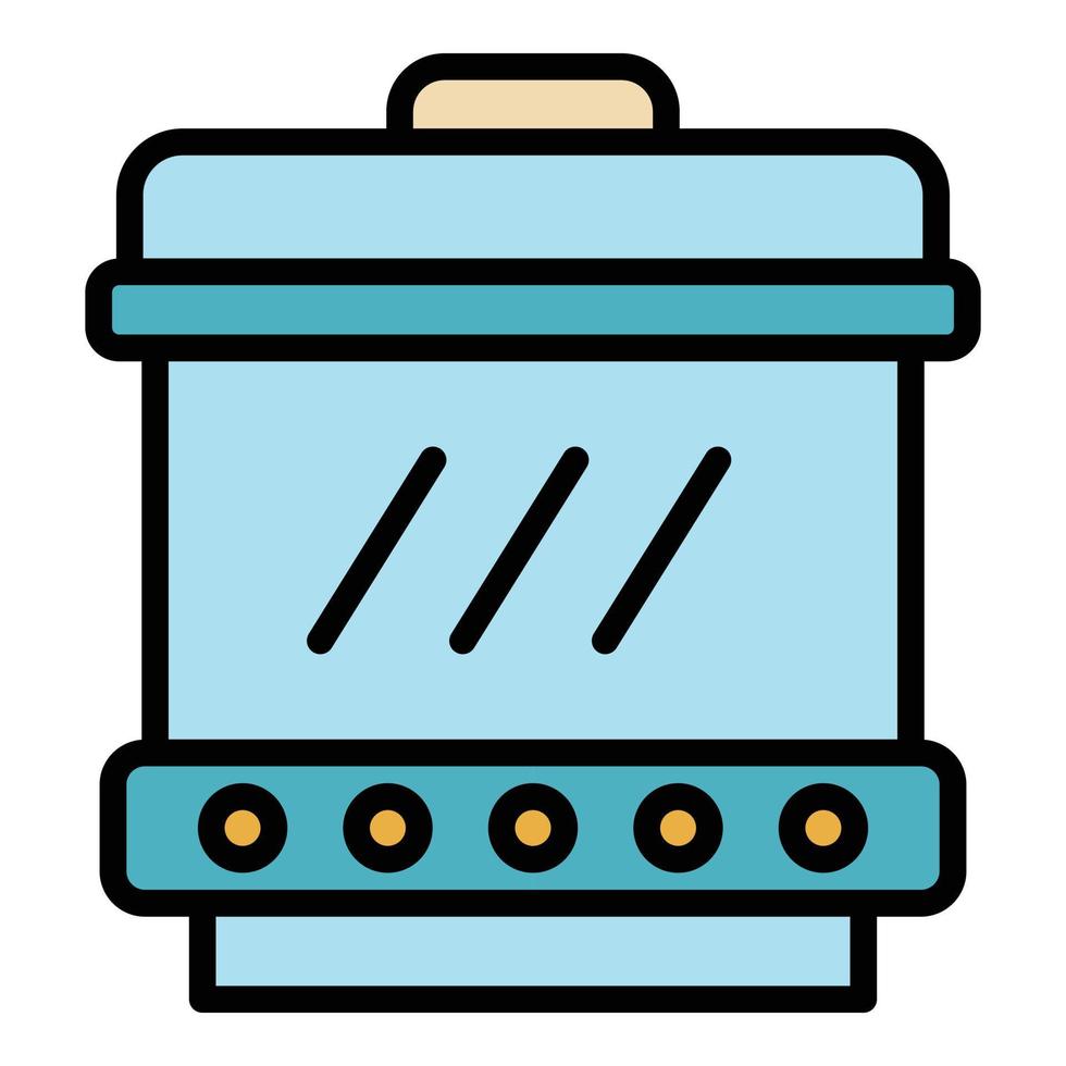 Steel smokehouse icon color outline vector