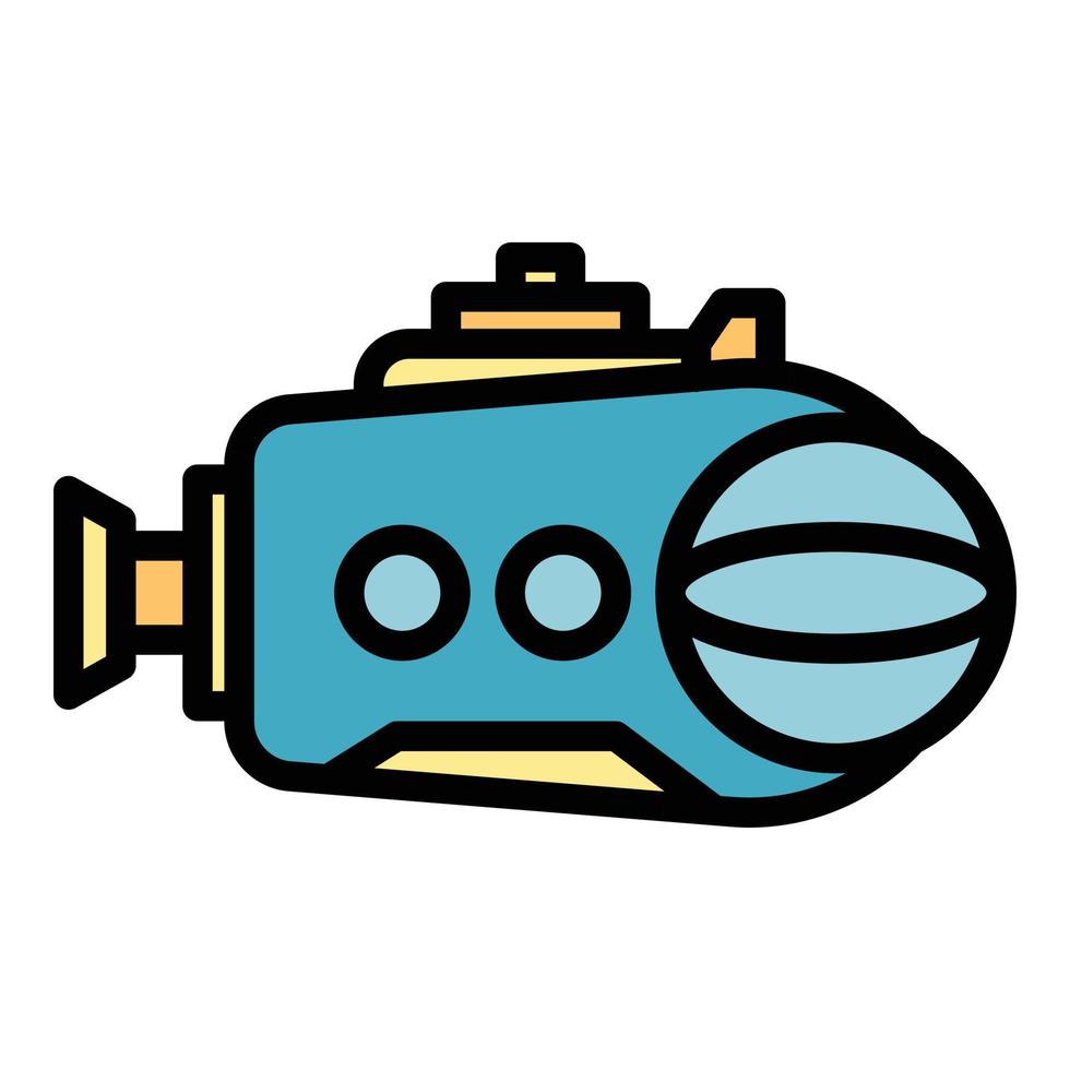 Defence bathyscaphe icon color outline vector
