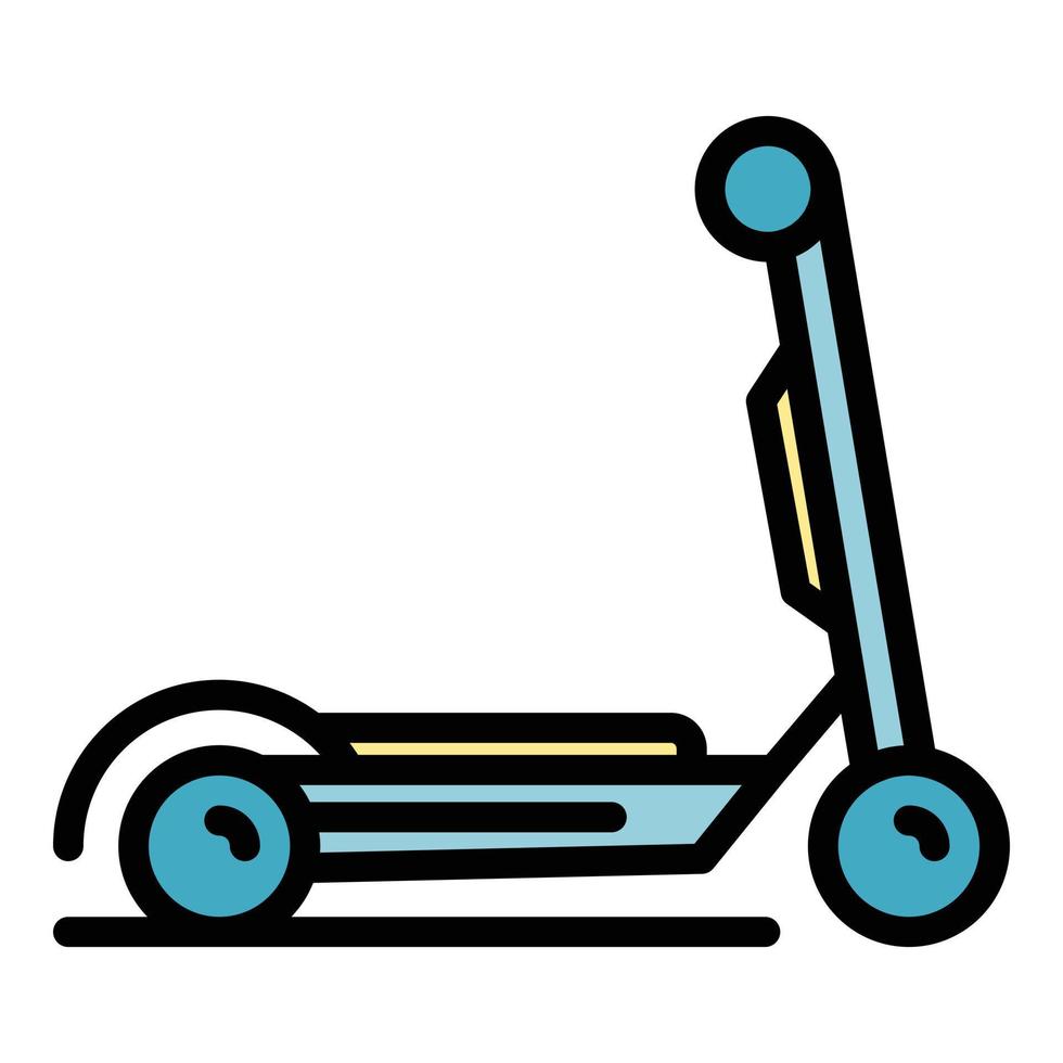 vector de contorno de color de icono de scooter eléctrico de energía